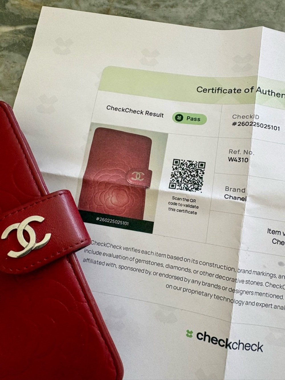CERTIFIED CHANEL Red Floral Camellia Leather DOUBLE Coin Wallet cards CC w COA ! - Picture 2 of 9